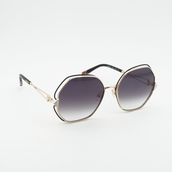 Missoni MIS 0075/S 0RHL 9O Sunglasses Gold/Black Geometric Frame, Grey Lenses main image 7
